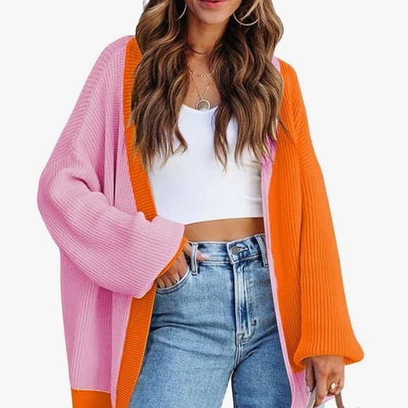 Retro pink and orange sweater - Picture 3 of 3